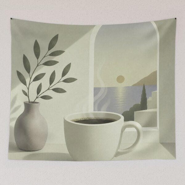 Item preview, Morning Coffee by the Sea designed and sold by joycrysstudio.