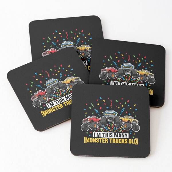 Item preview, I'm This Many Monster Trucks Old Birthday Boy Celebration Age Three designed and sold by PopStars1993.