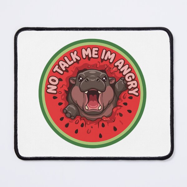 Item preview, No Talk Me Im Angry Pygmy Hippo Watermelon Art designed and sold by Arc2020.