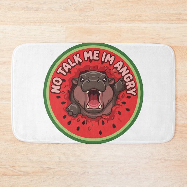 Item preview, No Talk Me Im Angry Pygmy Hippo Watermelon Art designed and sold by Arc2020.