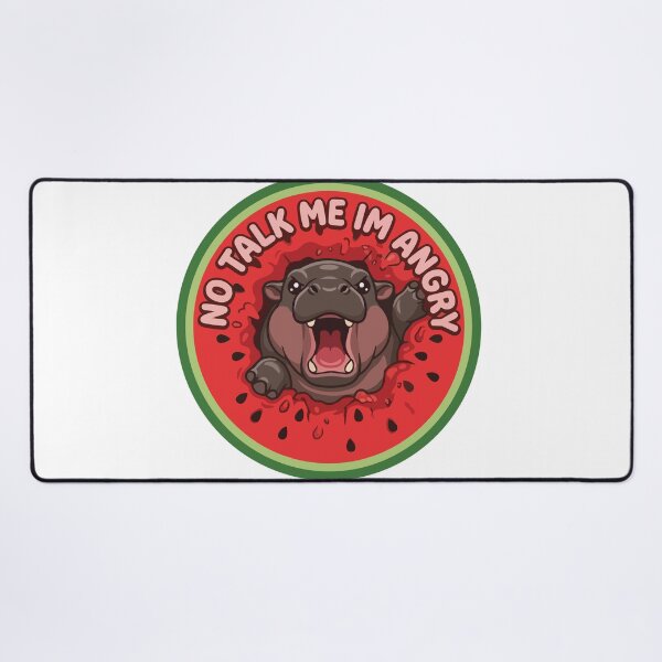 Item preview, No Talk Me Im Angry Pygmy Hippo Watermelon Art designed and sold by Arc2020.