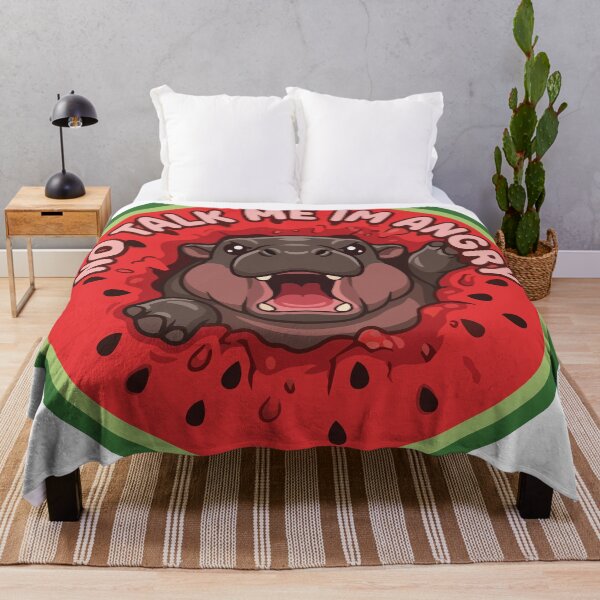 Item preview, No Talk Me Im Angry Pygmy Hippo Watermelon Art designed and sold by Arc2020.
