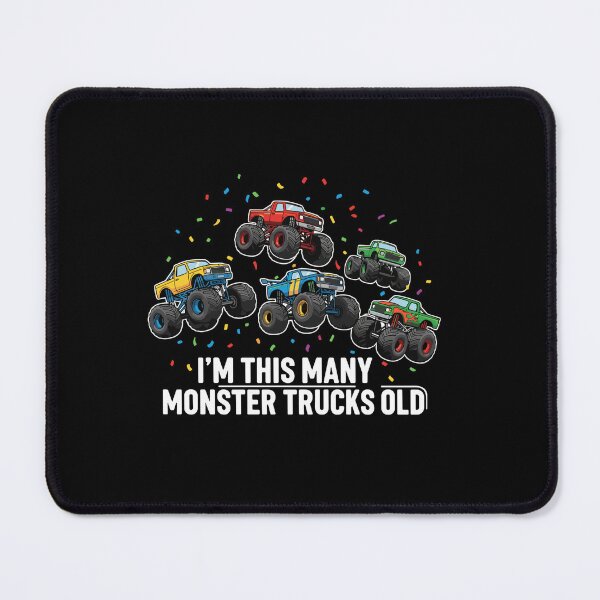 Item preview, I'm This Many Monster Trucks Old Fifth Birthday Boy Monster Truck designed and sold by PopStars1993.