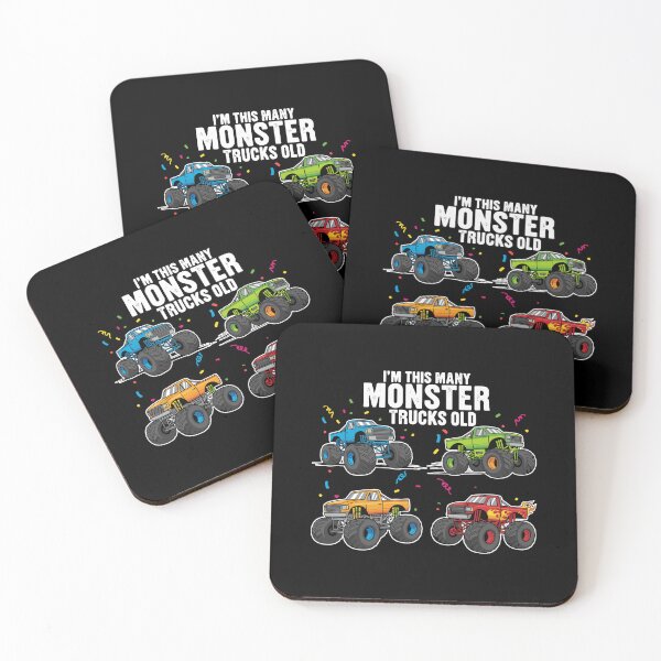 Item preview, I'm This Many Monster Trucks Old 4th Birthday Boy Monster Truck Fan designed and sold by PopStars1993.