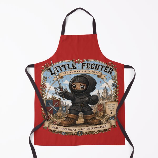 Item preview, Cute HEMA Chibi manga style little fencer / fighter Character Historical Fencing Art designed and sold by blackdoggdesign.