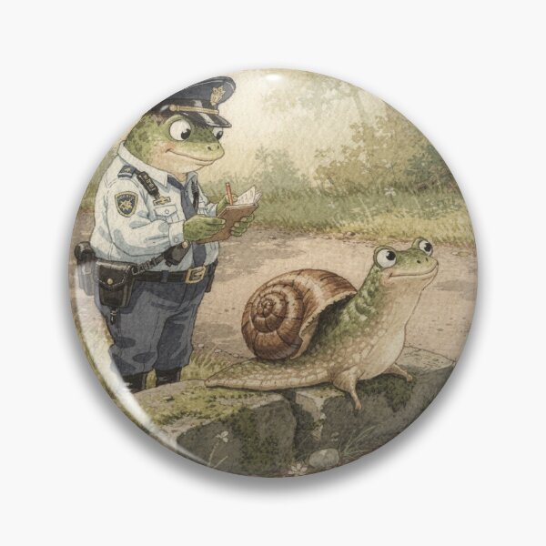 Item preview, Frog Traffic Warden Issuing a Very Slow Ticket designed and sold by PictorialWhimsy.