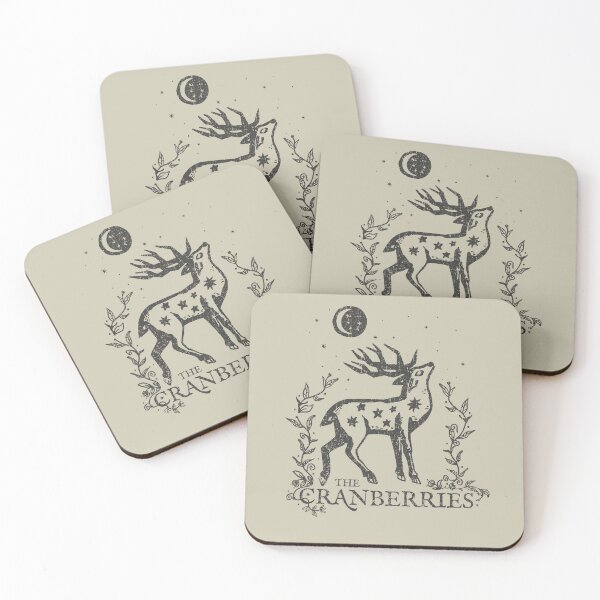 Item preview, The Cranberries Mystical Celestial Stag Vintage Folk Art -Dark designed and sold by Miaou Studio.