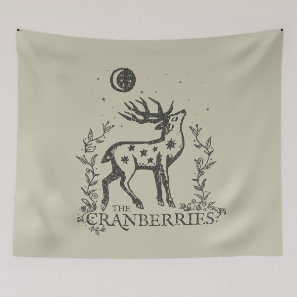 Item preview, The Cranberries Mystical Celestial Stag Vintage Folk Art -Dark designed and sold by Miaou Studio.
