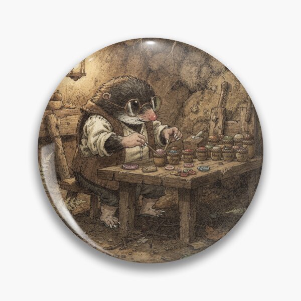 Item preview, Mole Folk Sorting Buttons in a Root-Cellar Workshop designed and sold by PictorialWhimsy.