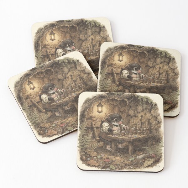 Item preview, Mole Folk Sorting Buttons in a Root-Cellar Workshop designed and sold by PictorialWhimsy.