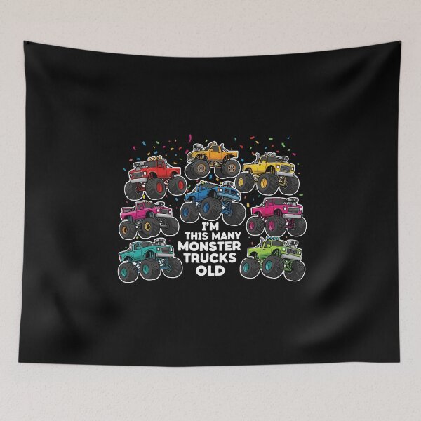 Item preview, I'm This Many Monster Trucks Old Eighth Birthday Boy Kids Celebration designed and sold by PopStars1993.