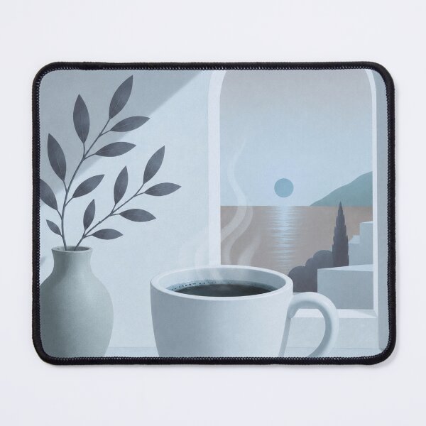 Item preview, Blue Morning Coffee by the Sea designed and sold by joycrysstudio.