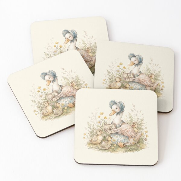 Item preview, Sweet Mother Duck and Ducklings with Letters Illustration designed and sold by Pasteltone.
