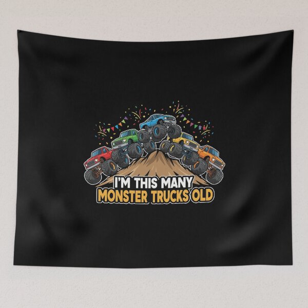 Item preview, I'm This Many Monster Trucks Old Boys Birthday Kids Age designed and sold by PopStars1993.