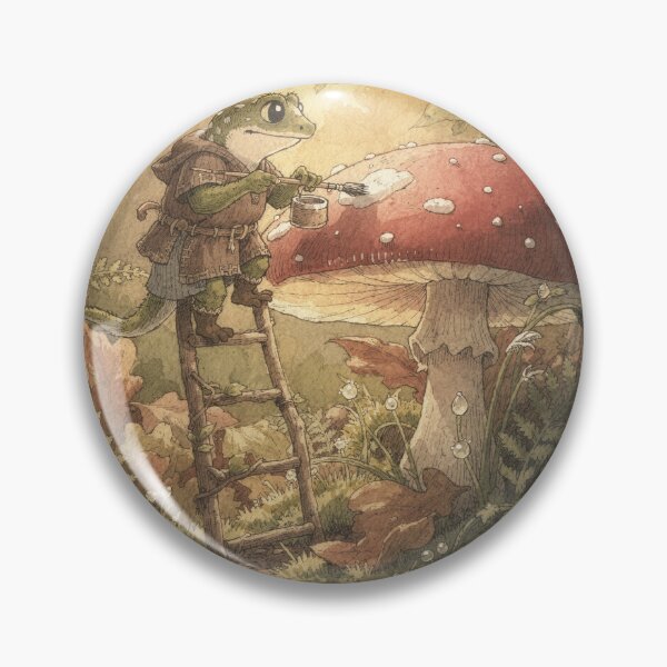 Item preview, Newt Folk Painting the Spots Back Onto a Toadstool designed and sold by PictorialWhimsy.