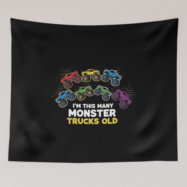 Item preview, I'm This Many Monster Trucks Old Seven Year Old Birthday Kids designed and sold by PopStars1993.