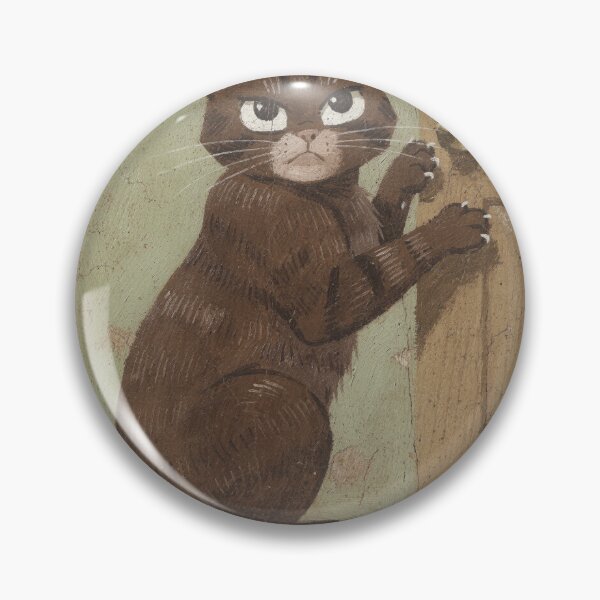 Item preview, Havana Brown Cat Demanding the Door Be Opened Folk Art designed and sold by PictorialWhimsy.