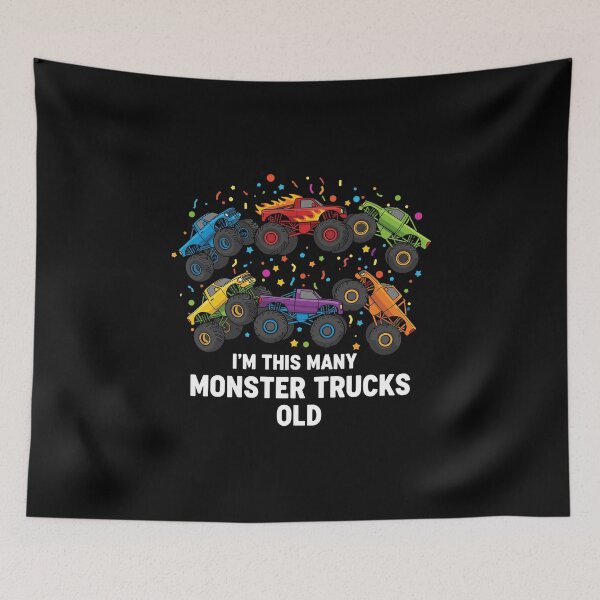 Item preview, I'm This Many Monster Trucks Old Six Year Old Birthday Kids designed and sold by PopStars1993.