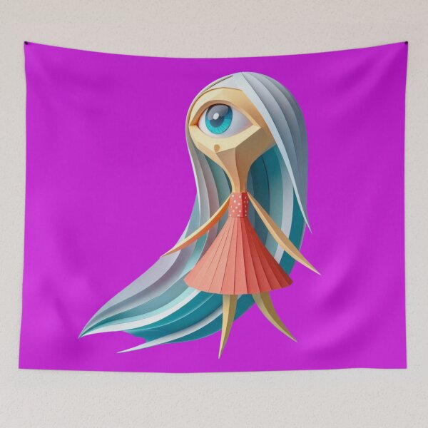 Item preview, Cute Papercraft Cyclops Alien Girl designed and sold by unboxedbyJuls.