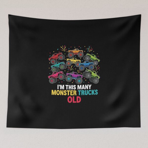 Item preview, I'm This Many Monster Trucks Old 9th Birthday Boy Girl designed and sold by PopStars1993.
