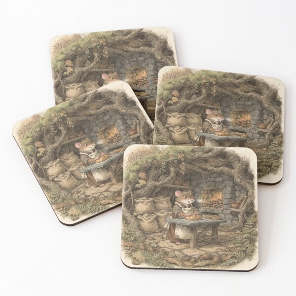 Item preview, Vole Folk Kneading Dough in an Acorn-Flour Bakery designed and sold by PictorialWhimsy.