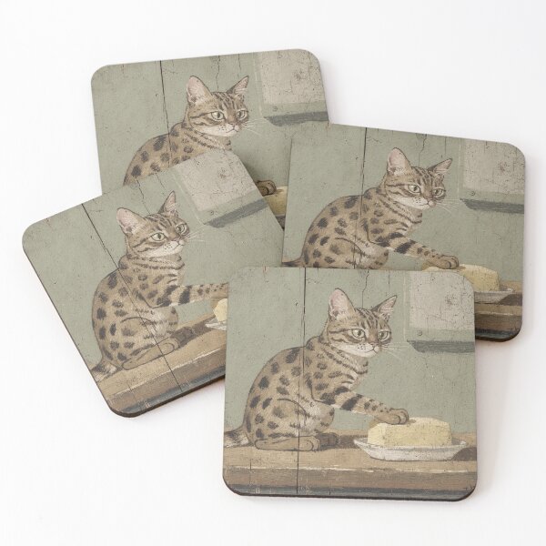 Item preview, Ocicat Caught Stealing Butter Off the Counter Folk Art designed and sold by PictorialWhimsy.
