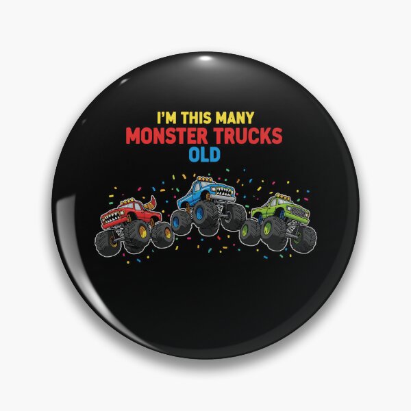 Item preview, I'm This Many Monster Trucks Old Third Birthday Kid Monster Truck designed and sold by PopStars1993.