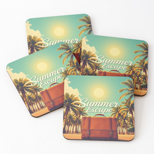 Item preview, Vintage Summer Escape Travel Poster designed and sold by IntelliMindDesigns.