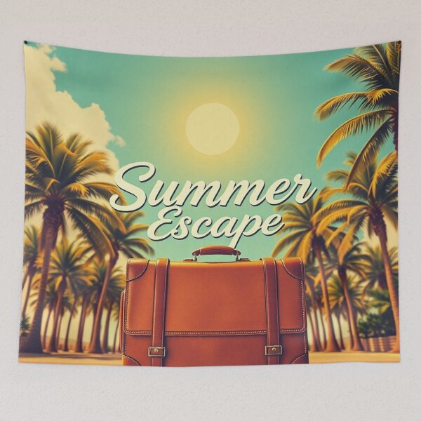 Item preview, Vintage Summer Escape Travel Poster designed and sold by IntelliMindDesigns.