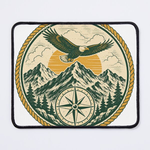 Item preview, Wilderness Eagle Mountain & Compass Emblem designed and sold by Piising.