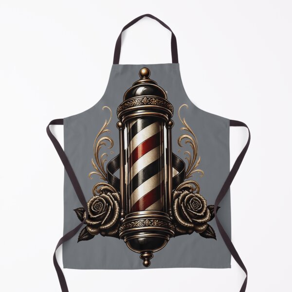 Item preview, Traditional Barber Pole Tattoo Emblem with Vintage Roses designed and sold by Barber MD Culture.