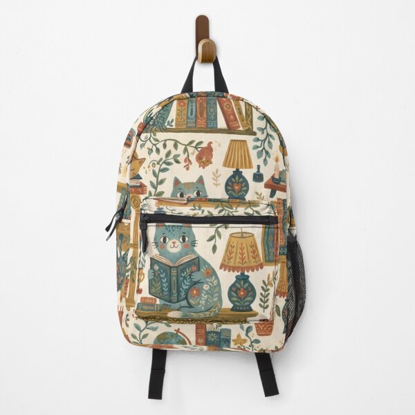 Item preview, Cozy Reading Cats Library Pattern designed and sold by Iampoji.