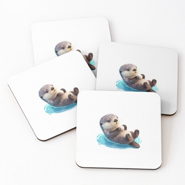 Item preview, Cute Realistic Playful Sea Otter Floating - Adorable Ocean Animal Art designed and sold by MrArtist Shop.