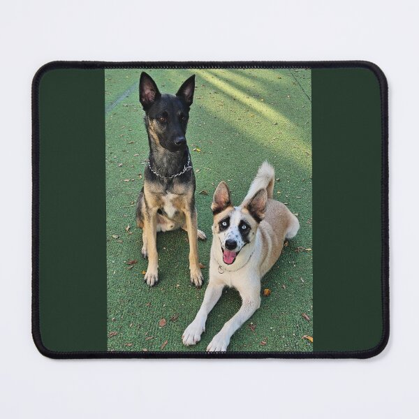 Item preview, Two Happy Shepherd Dogs on Green Grass designed and sold by Yanshuf.
