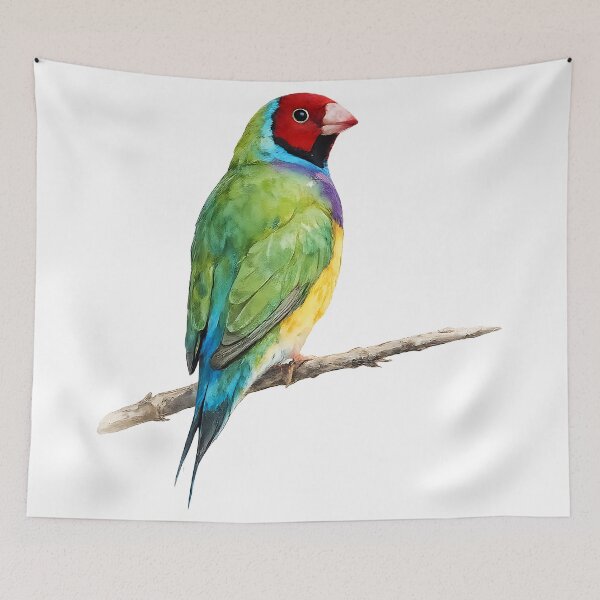 Aperçu de l'œuvre Gouldian Finch Watercolour Illustration créée et vendue par Jaruart.