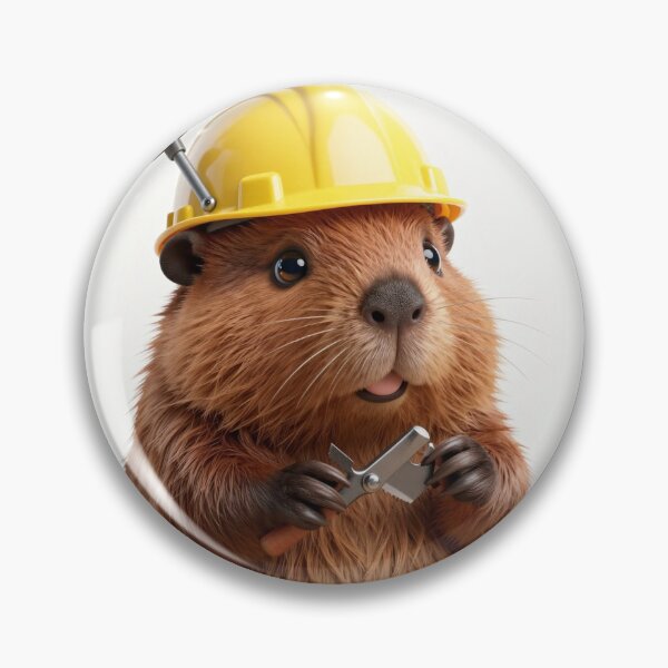 Item preview, Cute Realistic Fantasy Beaver Builder with Hard Hat - Adorable Construction Animal Art designed and sold by MrArtist Shop.