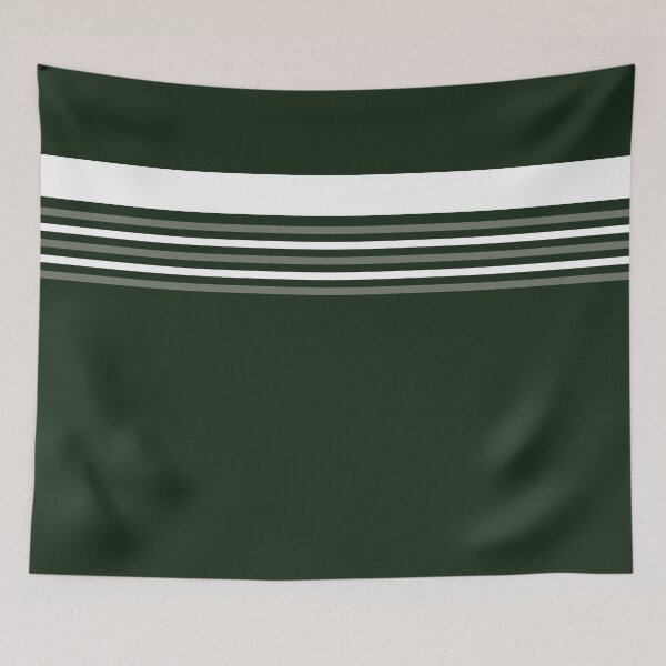 Item preview, Minimal Dark Green Horizontal White Stripes designed and sold by Rubab Designs.