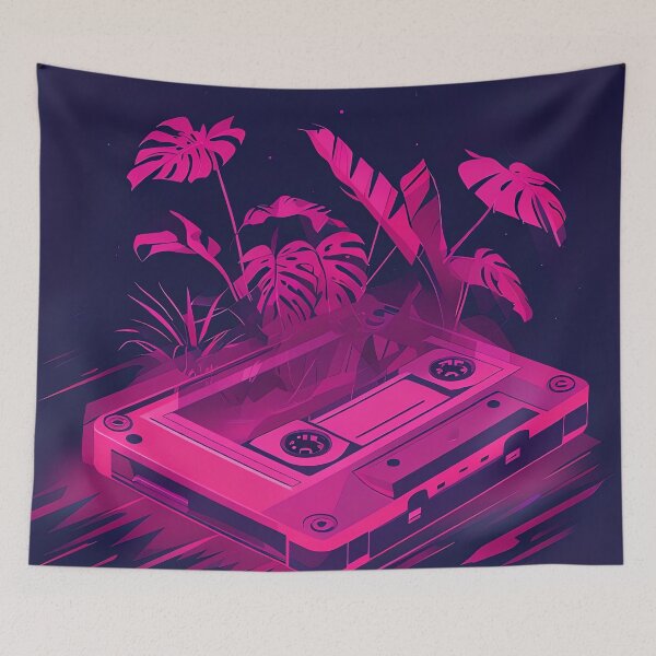 Artikelvorschau, Synthwave Jungle Kassette entworfen und verkauft von ONYX Pixee.