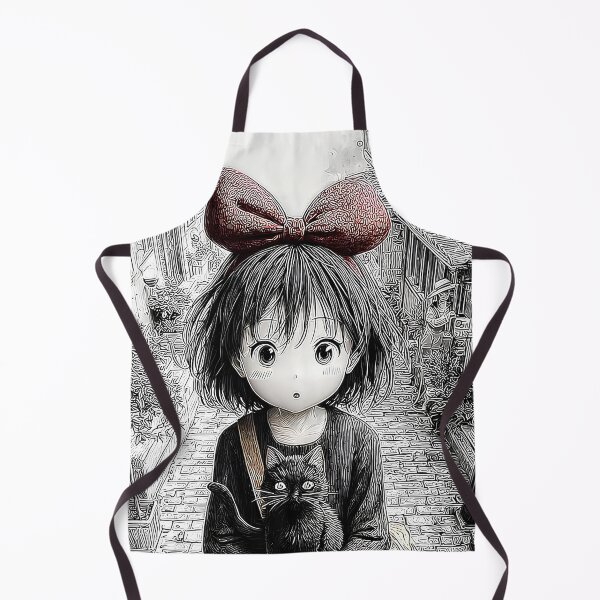Item preview, Cute kawaii art girl [[kiki's]] -%[ghiblis]%- cat aways on street designed and sold by Wdanti.
