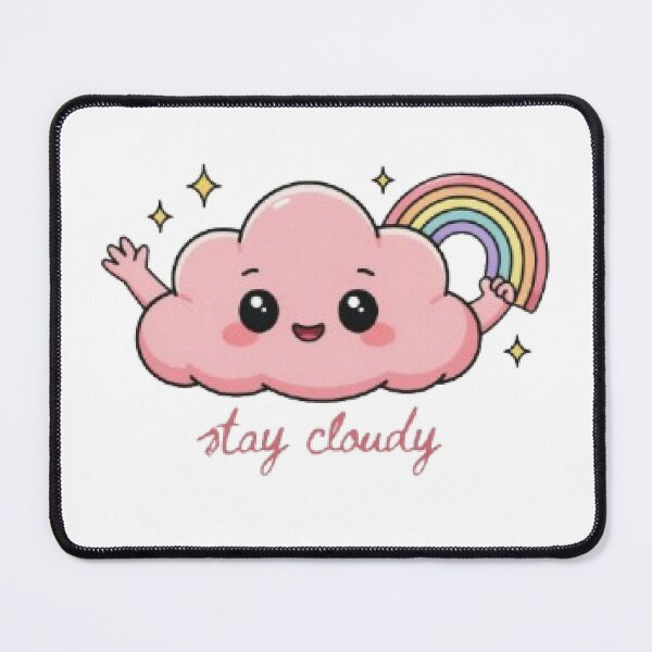 Item preview, Stay Cloudy Cute Kawaii Pink Cloud Rainbow Aesthetic Design designed and sold by Faisal Shah.