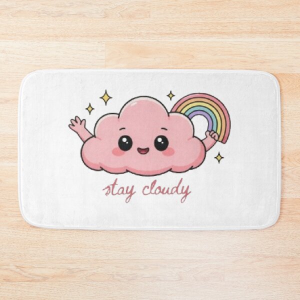 Item preview, Stay Cloudy Cute Kawaii Pink Cloud Rainbow Aesthetic Design designed and sold by Faisal  Shah.