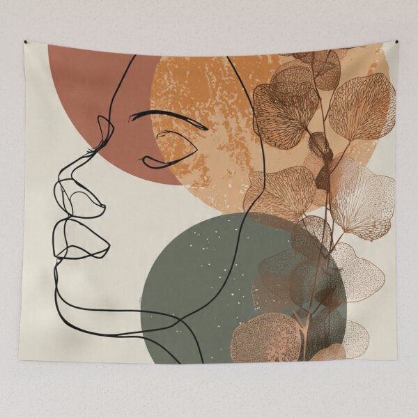 Aperçu de l'œuvre Visage One Line Art Abstrait Minimaliste Boho - Silhouette Aesthetic créée et vendue par DkSpirit.
