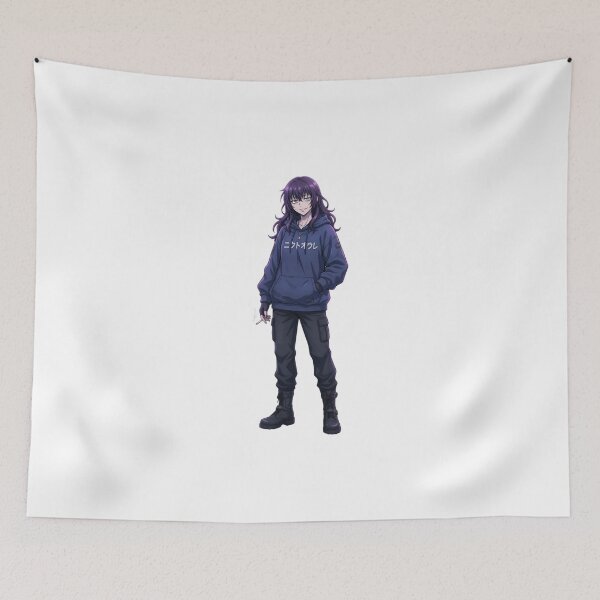 Item preview, Purple Anime Hoodie Girl Aesthetic | Dark Grunge Manga Streetwear Art designed and sold by Bhaskar Digital Art.