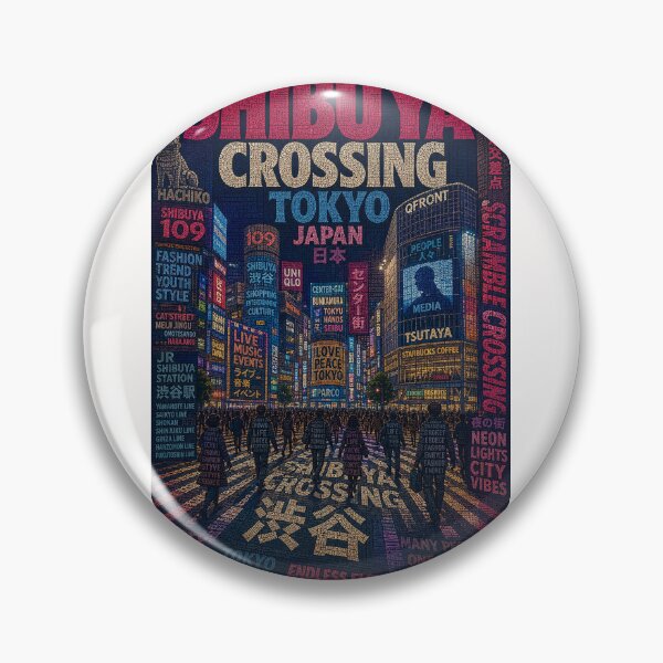 Item preview, Shibuya Crossing Tokyo Japan Neon City District designed and sold by Places On Earth.