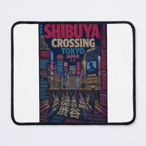 Item preview, Shibuya Crossing Tokyo Japan Neon City District designed and sold by Places On Earth.