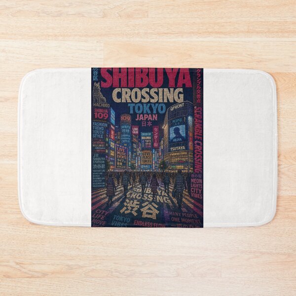 Item preview, Shibuya Crossing Tokyo Japan Neon City District designed and sold by Places On Earth.