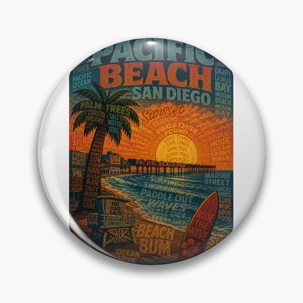 Item preview, Pacific Beach San Diego California Sunset Coastline designed and sold by Places On Earth.