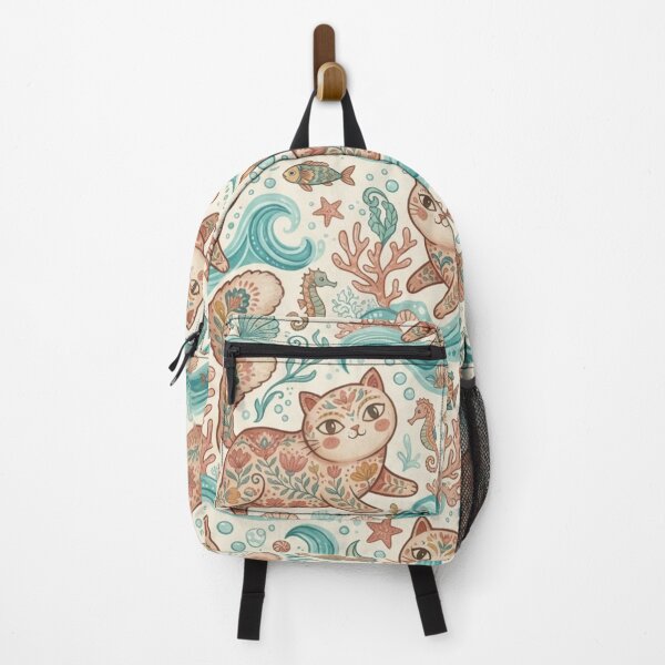 Item preview, Cute Ocean Cat Seamless Pattern designed and sold by Iampoji.