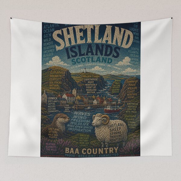 Item preview, Shetland Islands Scotland Coastal Heritage with Lerwick Eshaness and Muckle Flugga designed and sold by Places On Earth.