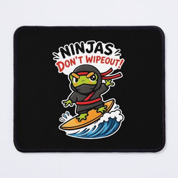Item preview, Funny Ninja Frog Surfing Wipeout designed and sold by ArtDzignsZA.